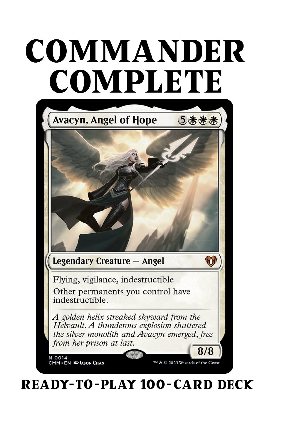 Avacyn, Angel of Hope ANGEL TRIBAL Magic MTG Custom Commander Deck