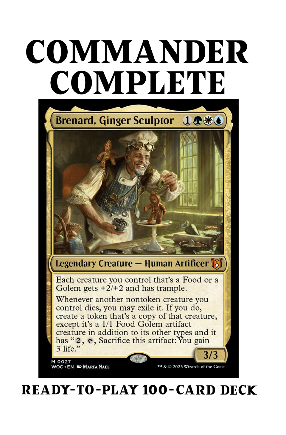 Brenard, Ginger Sculptor FOOD GOLEM TOKENS Magic MTG Custom Commander Deck