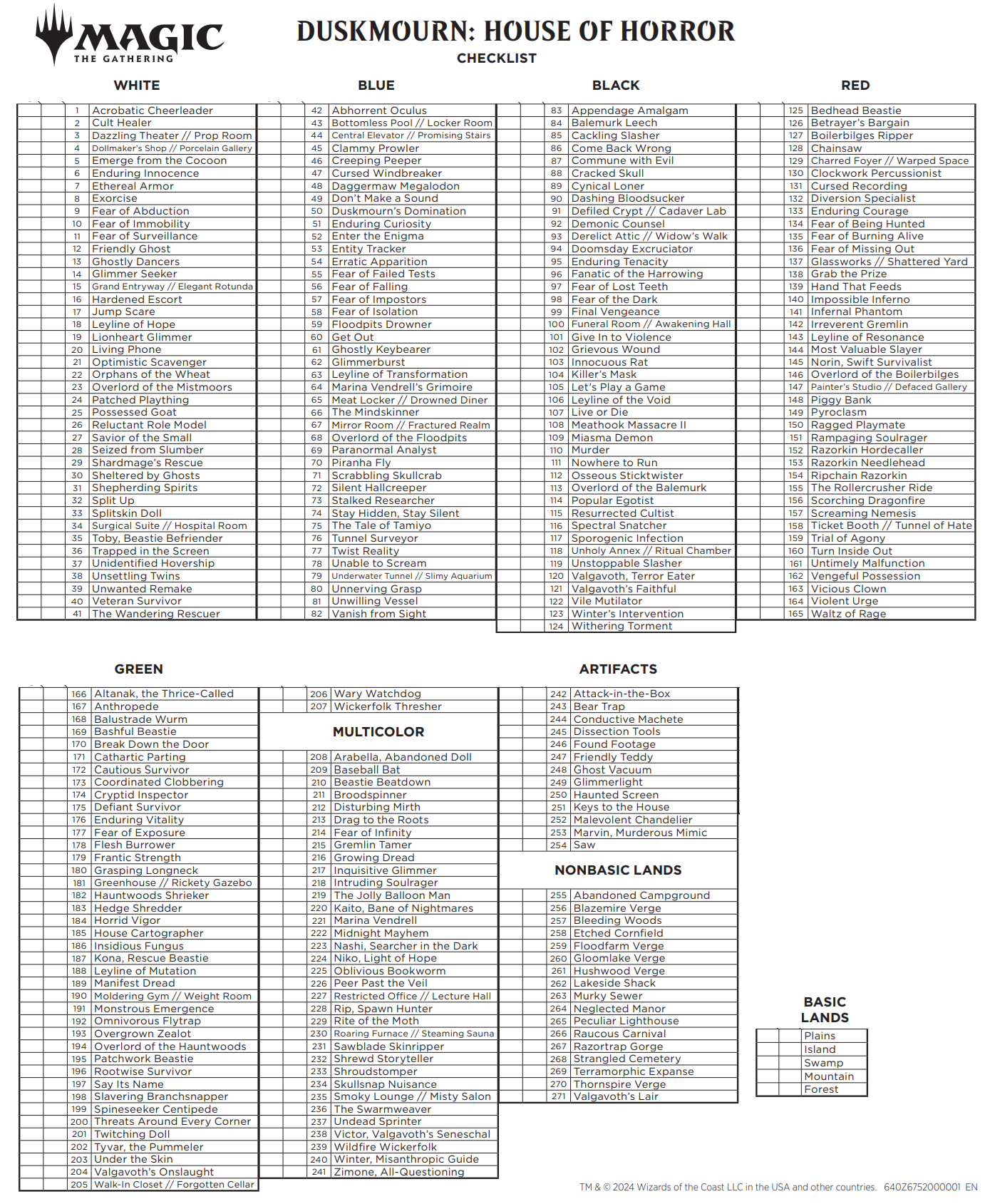 4x DUSKMOURN: House of Horror Complete Full Set Factory Sealed DSK MTG Magic the Gathering