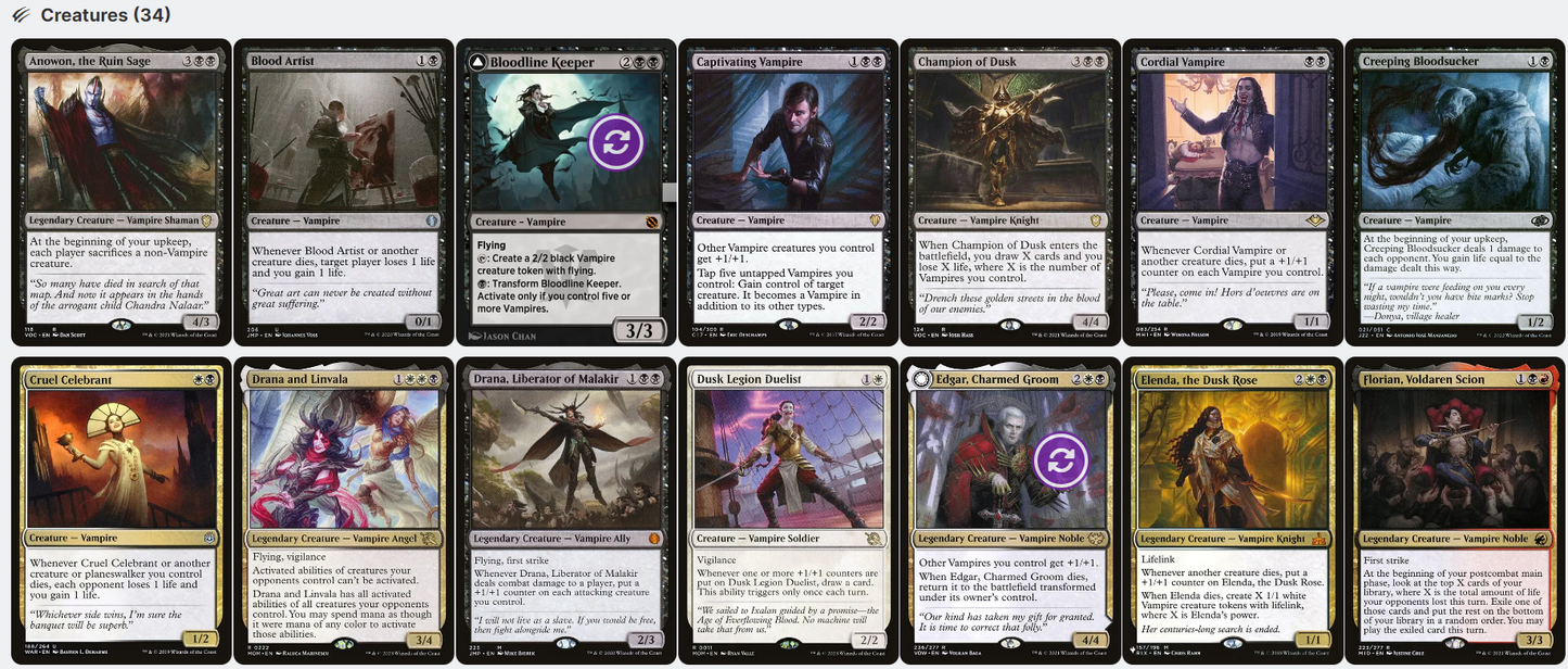 Edgar Markov ELITE Vampire Tribal Magic MTG Custom Commander Deck