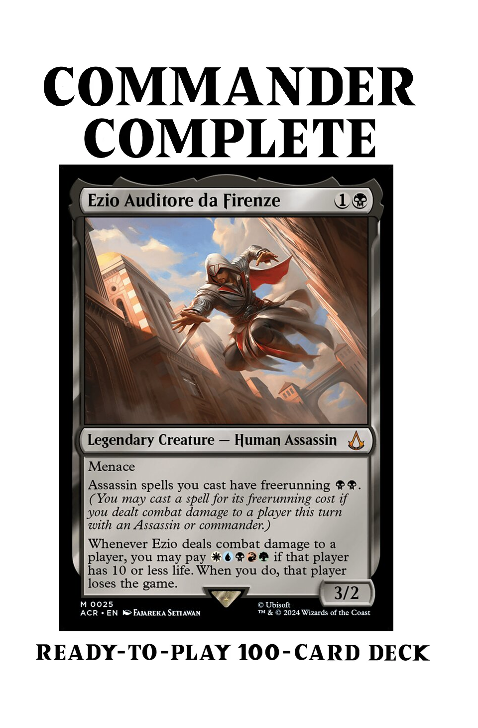 Ezio Auditore da Firenze ASSASSINS Magic MTG Custom Commander Deck CommanderComplete Ezio Auditore da Firenze ASSASSINS Magic MTG Custom Commander Deck CommanderComplete