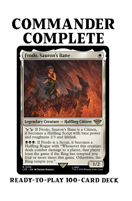 Frodo, Sauron's Bane LotR The Ring Tempts You Magic Mtg Custom Commander Deck