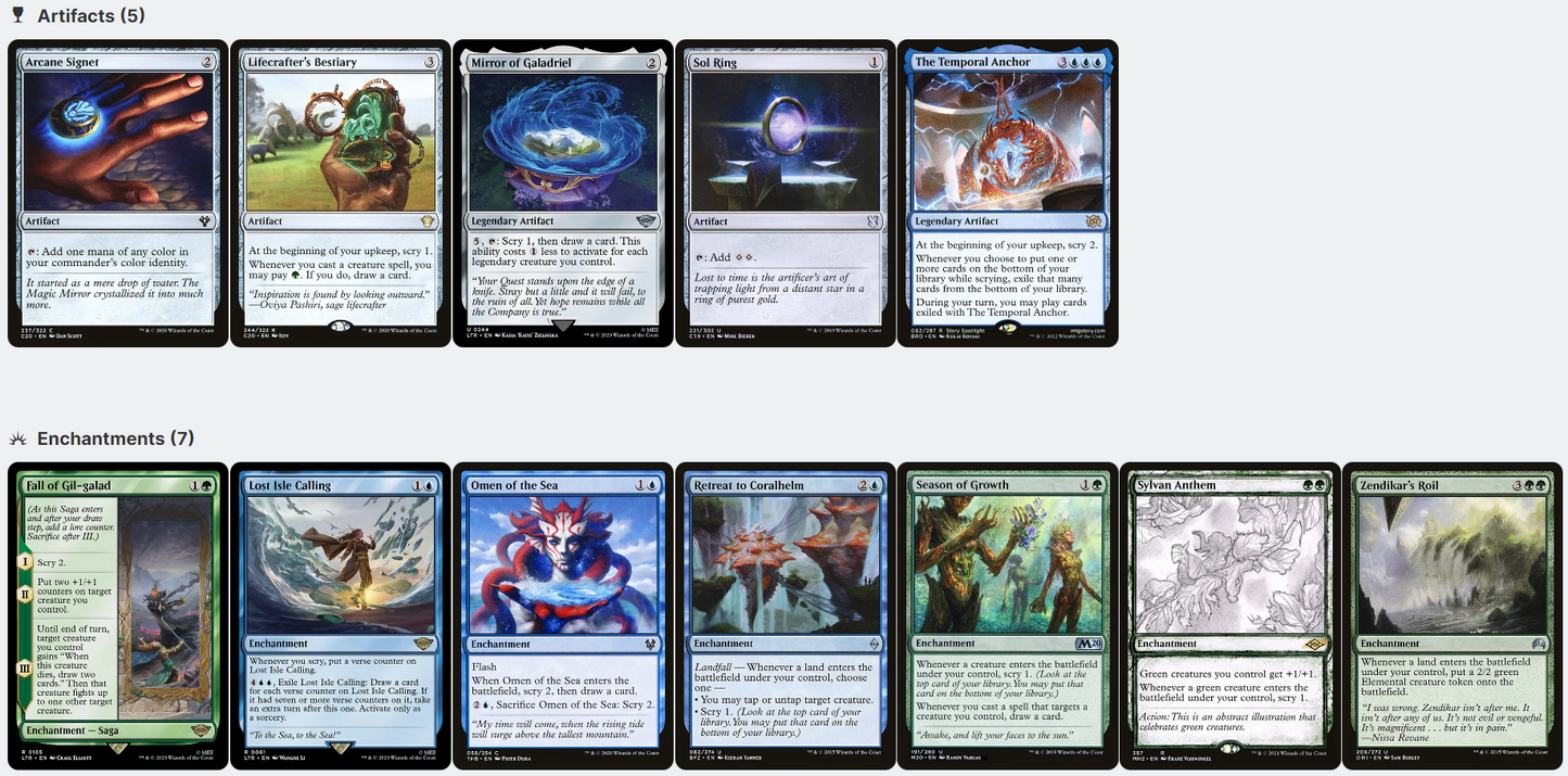 Galadriel of Lothorien LotR THE RING TEMPTS YOU Magic MTG Custom Commander Deck