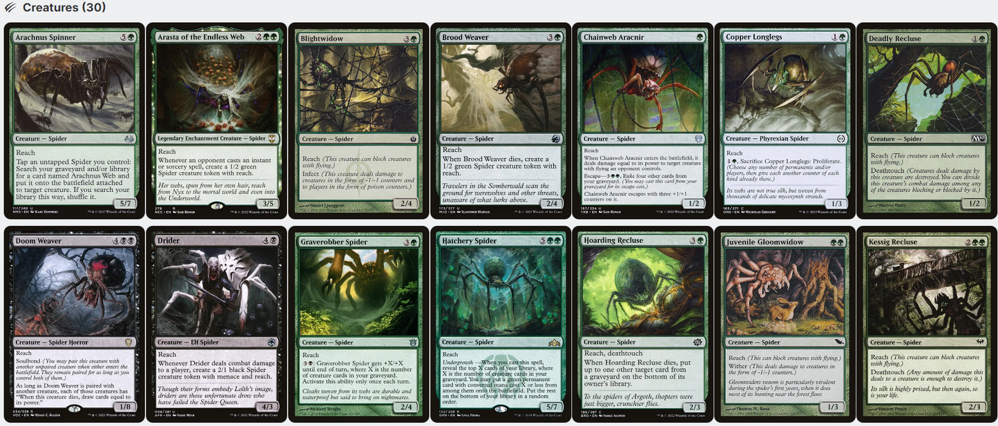 Ishkanah, Grafwidow ELITE Spider Tribal Tokens Delirium Magic MTG Commander Deck