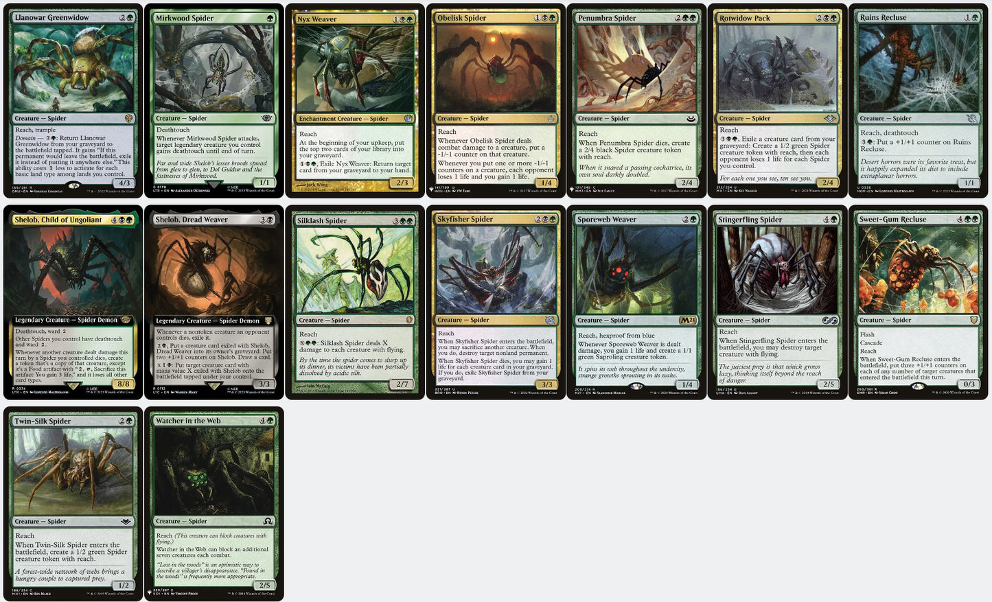 Ishkanah, Grafwidow ELITE Spider Tribal Tokens Delirium Magic MTG Commander Deck