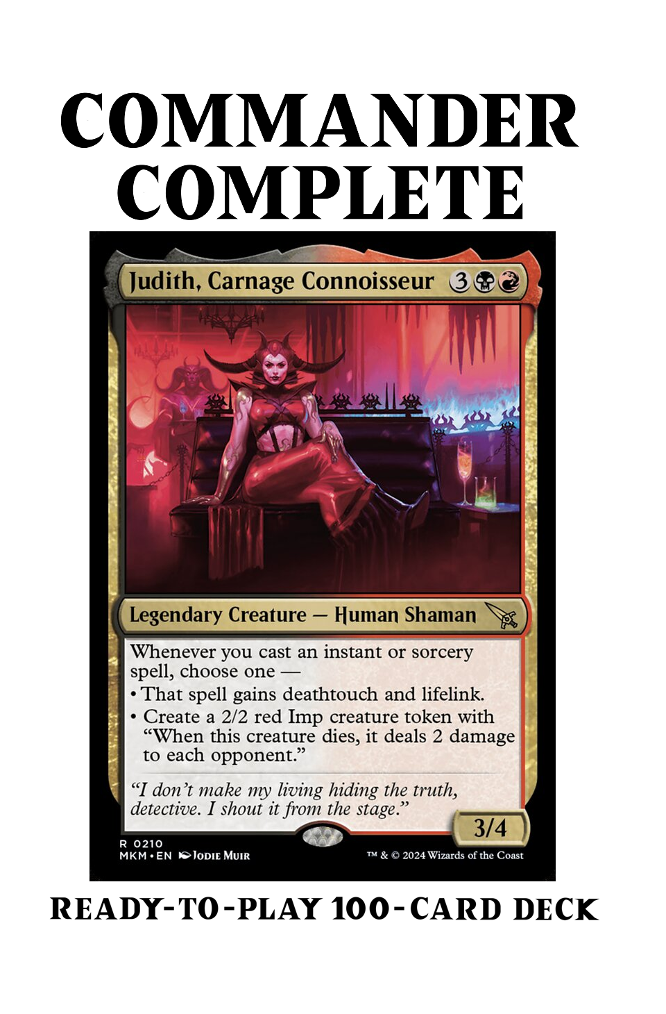 command cards mtg Judith, Carnage Connoisseur SPELLS DEATHTOUCH Magic MTG Custom Command – CommanderComplete
