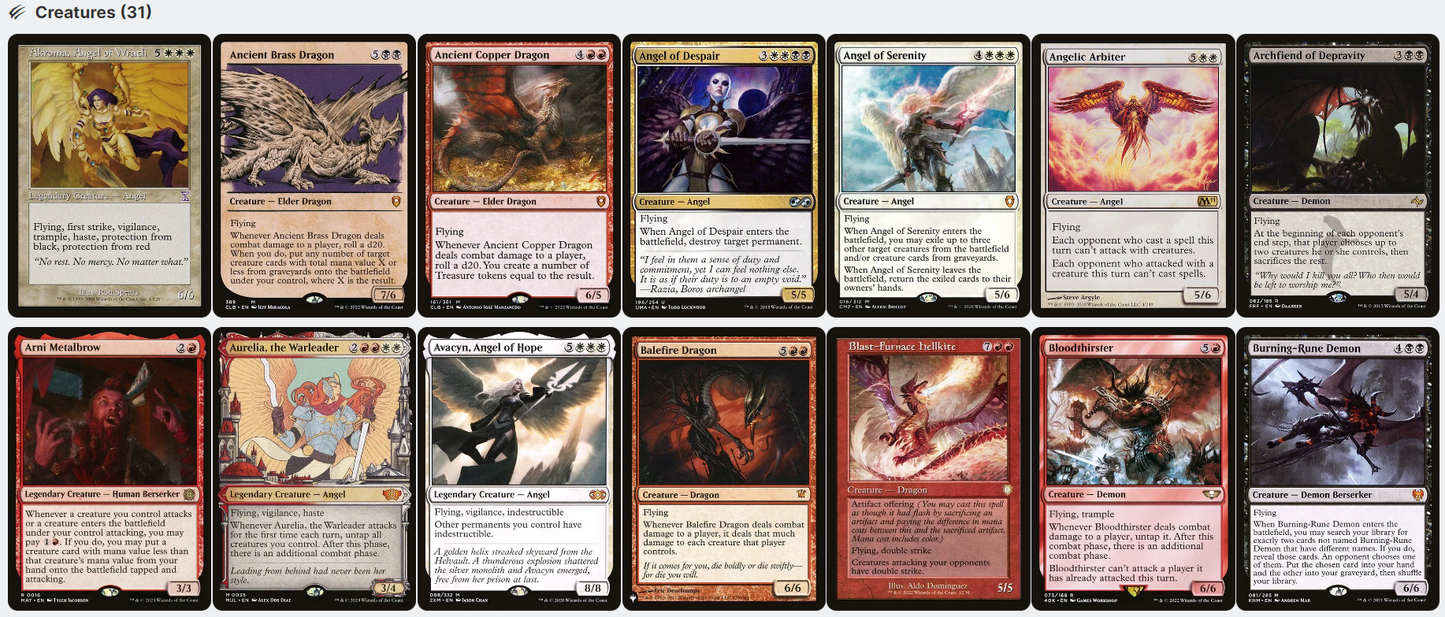 Kaalia of the Vast ELITE Angels Demons Dragons Magic MTG Custom Commander Deck