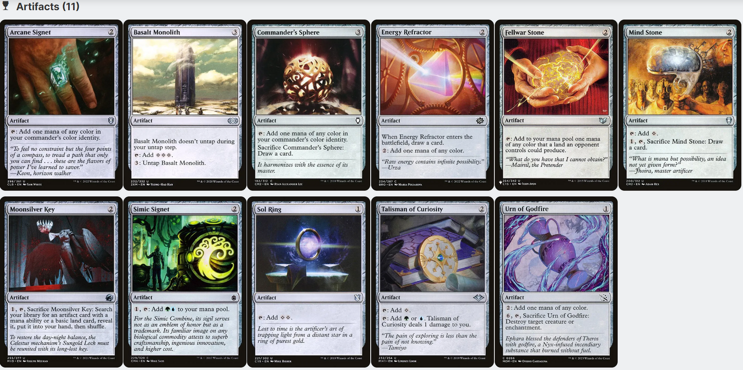 Kinnan, Bonder Prodigy MANA ROCKS Magic MTG Custom Commander Deck