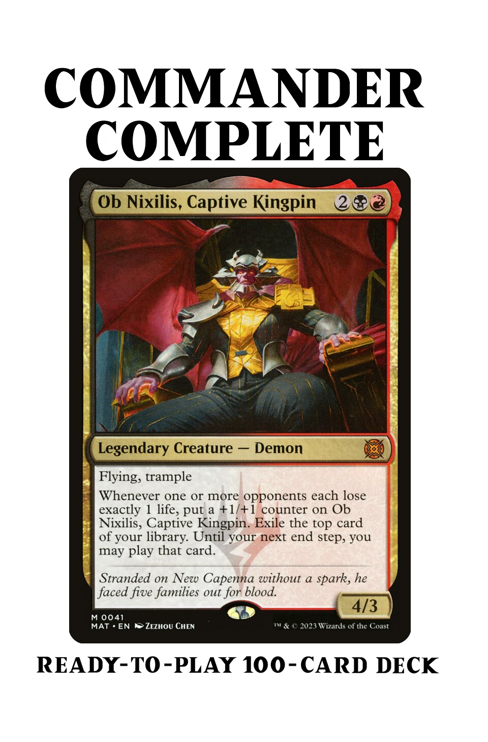 mtg ob nixilis commander deck Ob Nixilis, Captive Kingpin Death by a Thousand Pings Magic MTG Commander Deck