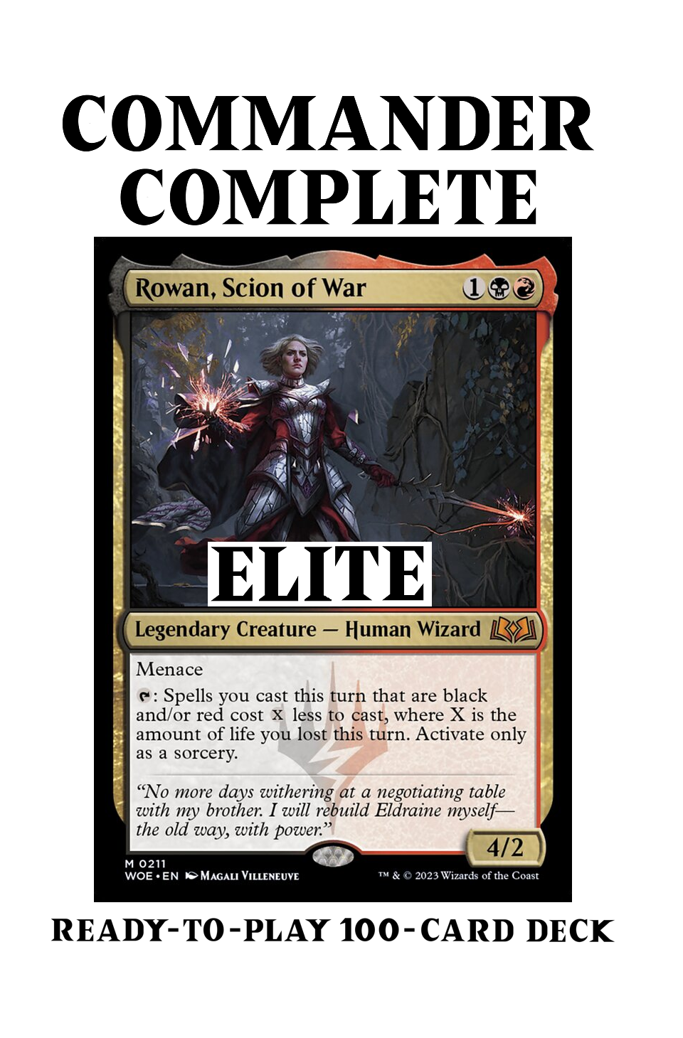 Rowan, Scion of War ELITE X-SPELLS LIFE LOSS GAIN Magic MTG Custom Com CommanderComplete Rowan, Scion of War ELITE X-SPELLS LIFE LOSS GAIN Magic MTG Custom Com CommanderComplete
