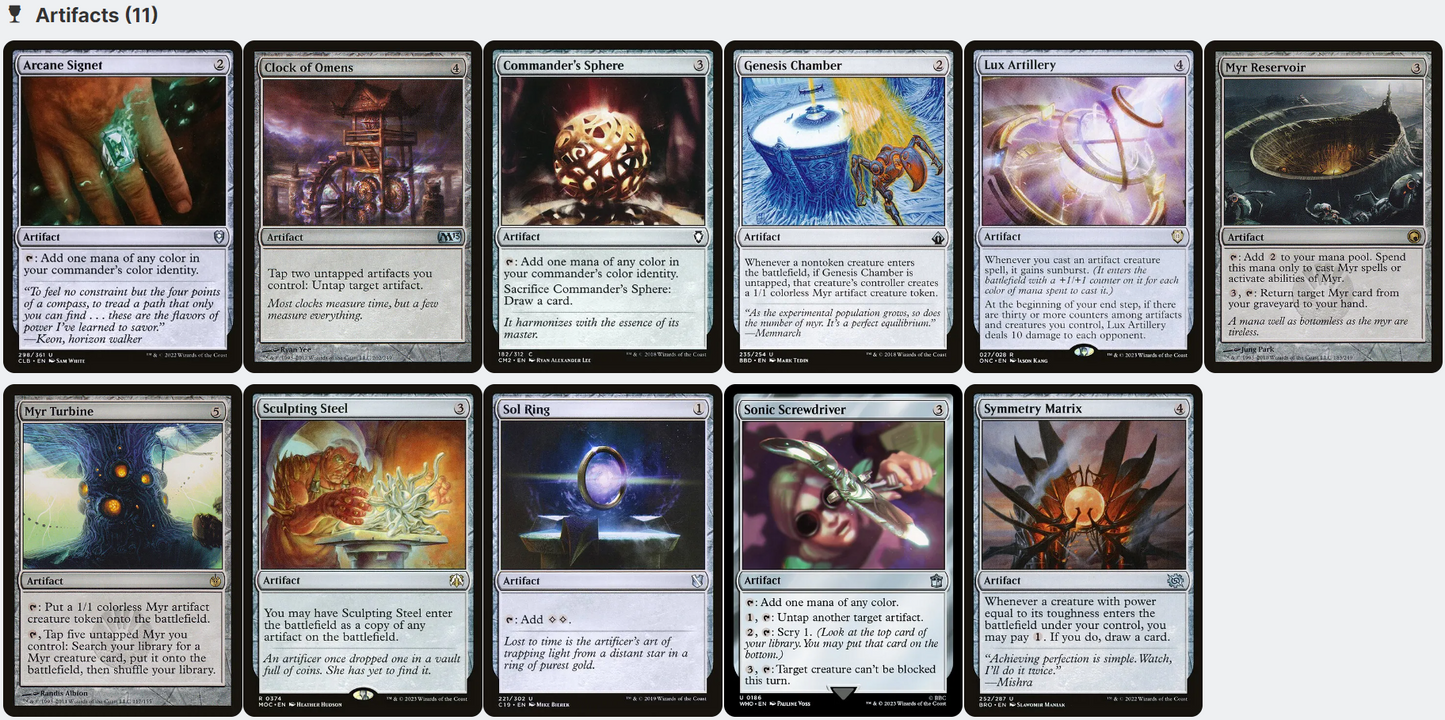 Urtet, Remnant of Memnarch MYR Tribal Five-Color Magic MTG Custom Commander Deck