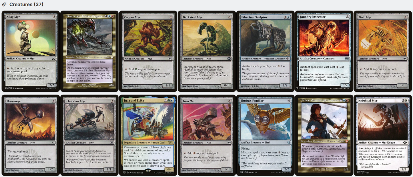 Urtet, Remnant of Memnarch MYR Tribal Five-Color Magic MTG Custom Commander Deck