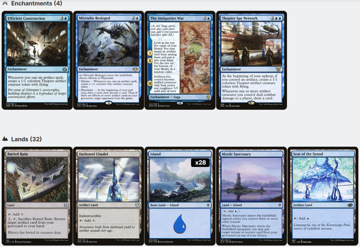 Urza, Lord High Artificer ARTIFACTS Affinity Metalcraft Magic MTG Commander Deck