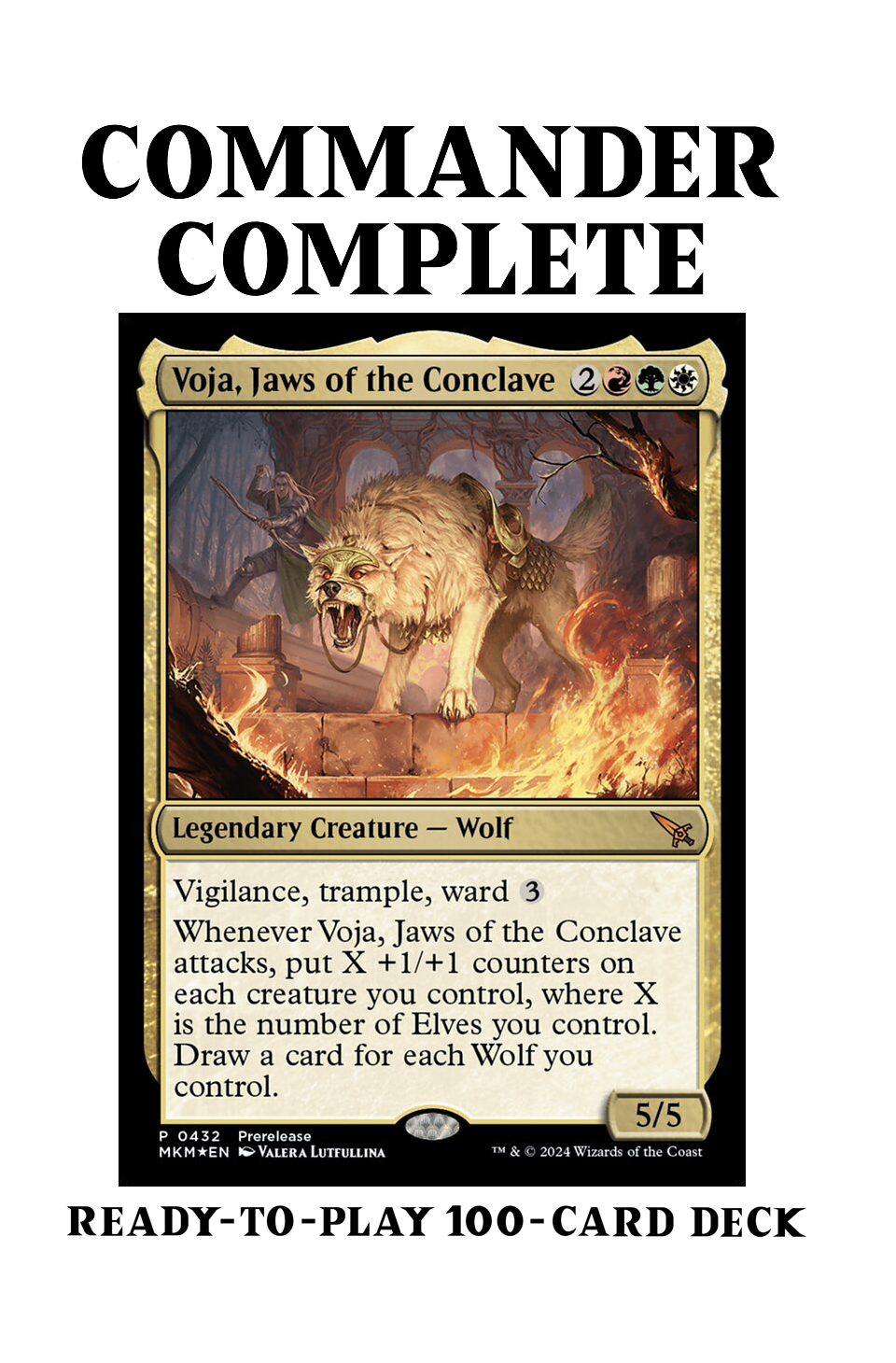 Voja, Jaws of the Conclave ELVES AND WOLVES Magic MTG Custom Commander Deck Voja, Jaws of the Conclave ELVES AND WOLVES Magic MTG Custom Commander Deck