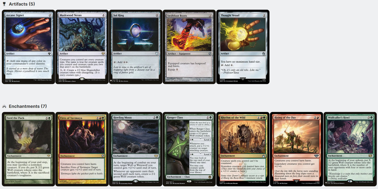 Voja, Jaws of the Conclave ELVES AND WOLVES Magic MTG Custom Commander Deck