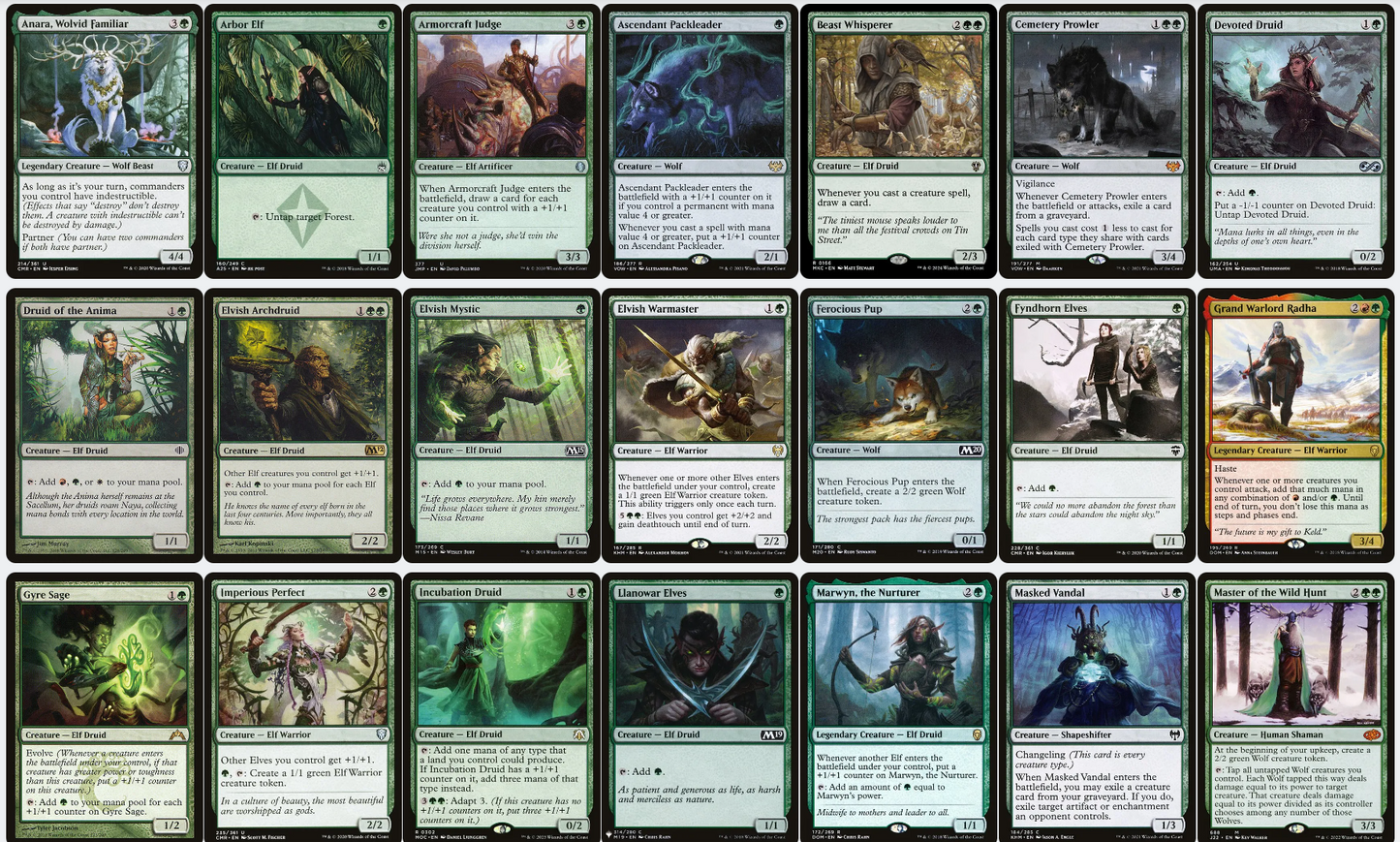 Voja, Jaws of the Conclave ELVES AND WOLVES Magic MTG Custom Commander Deck