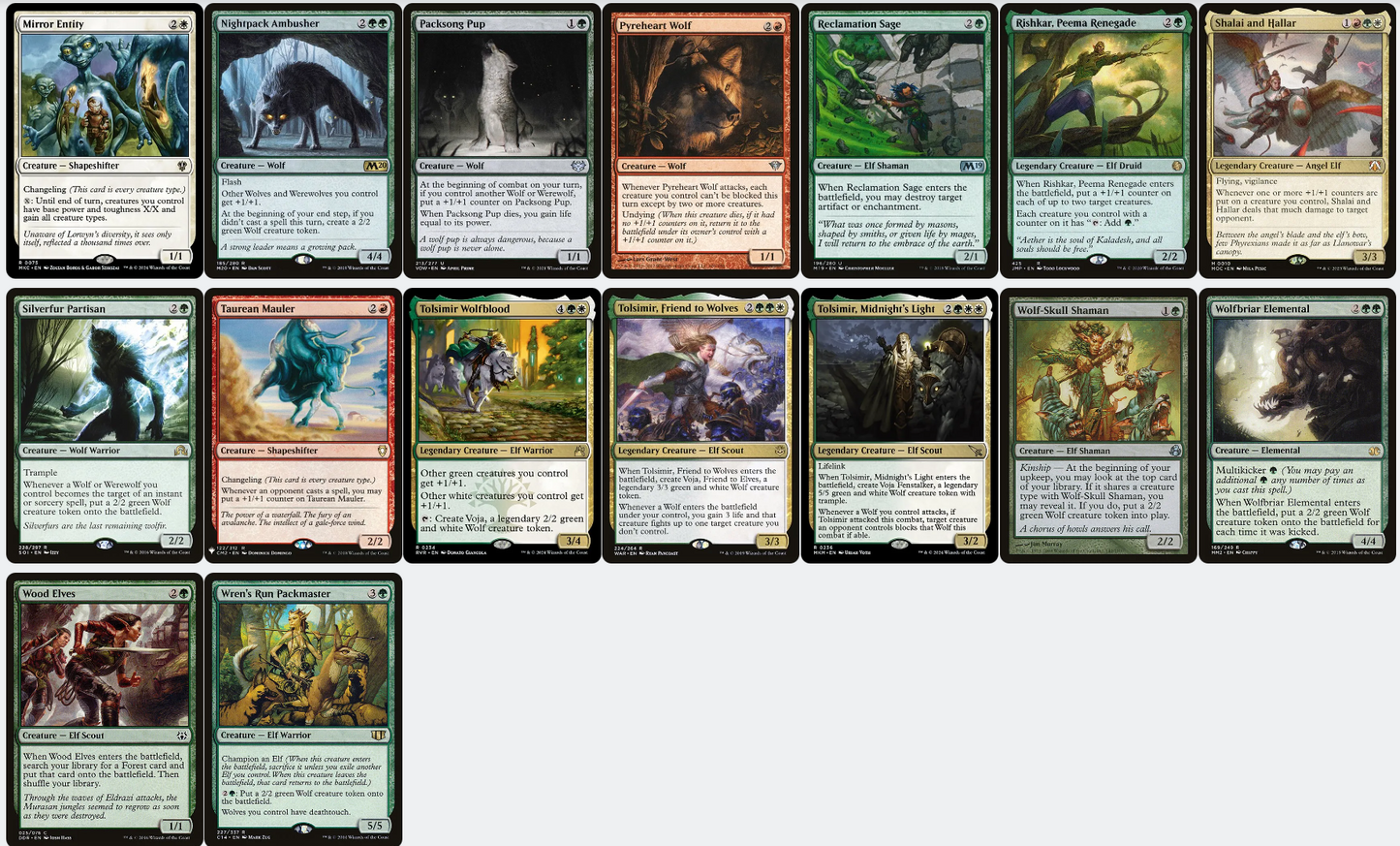 Voja, Jaws of the Conclave ELVES AND WOLVES Magic MTG Custom Commander Deck
