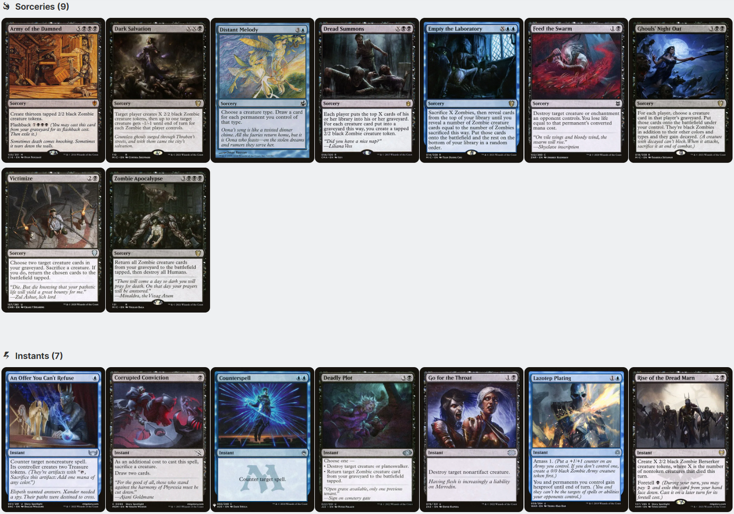 Wilhelt, the Rotcleaver ELITE Zombie Tribal Magic MTG Custom Commander Deck