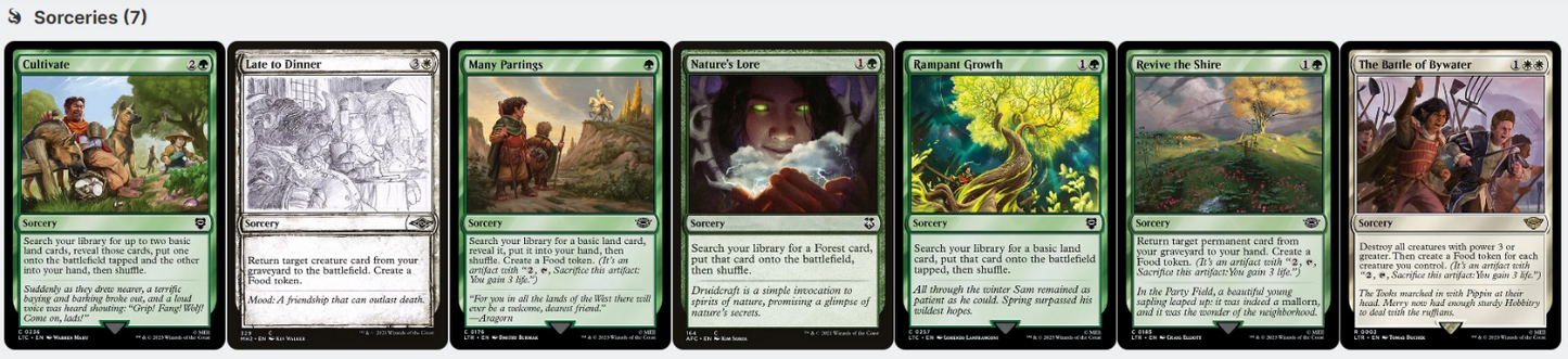 Samwise Gamgee LotR FOOD TOKENS Magic MTG Custom Commander Deck