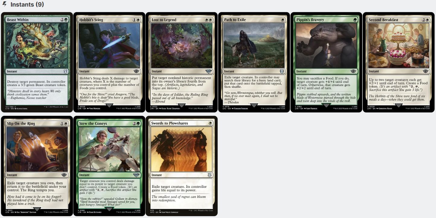 Samwise Gamgee LotR FOOD TOKENS Magic MTG Custom Commander Deck