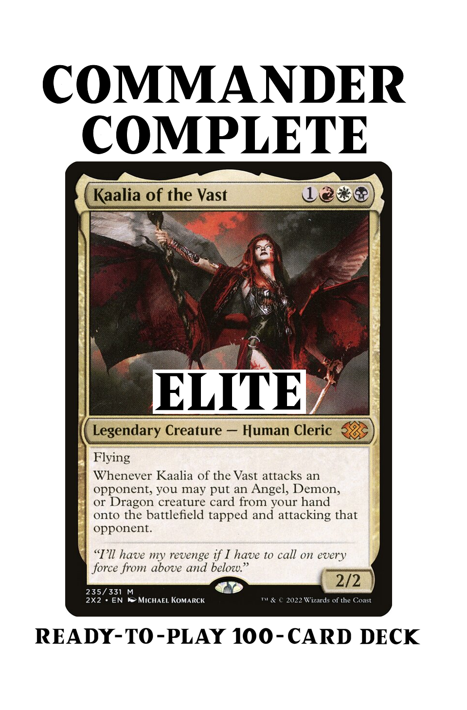Kaalia of the Vast ELITE Angels Demons Dragons Magic MTG Custom Comman CommanderComplete Kaalia of the Vast ELITE Angels Demons Dragons Magic MTG Custom Comman CommanderComplete