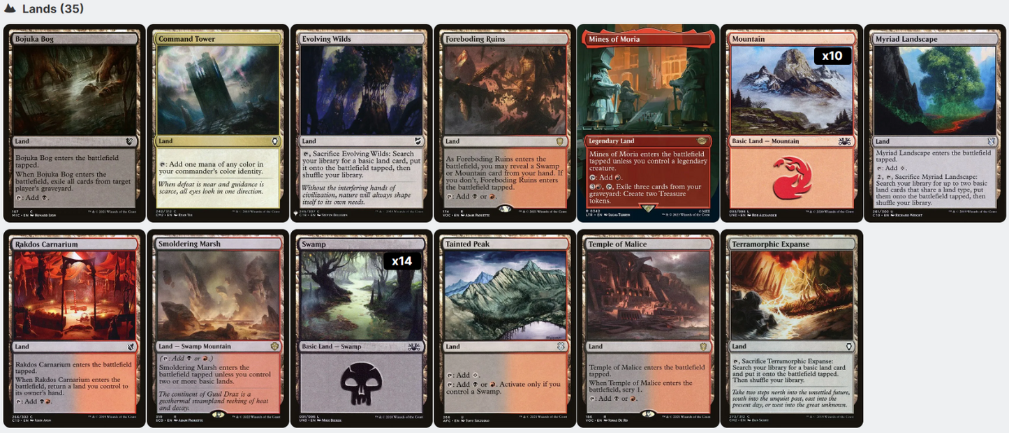 The Balrog, Durin's Bane LotR SACRIFICE Treasure Magic MTG Custom Commander Deck