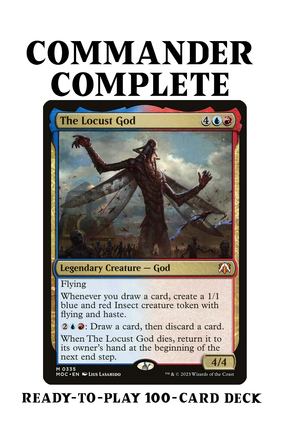 The Locust God CARD DRAW TOKENS IZZET Magic MTG Custom Commander Deck