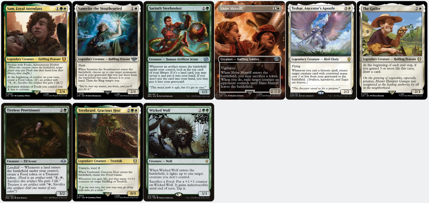 Samwise Gamgee LotR FOOD TOKENS Magic MTG Custom Commander Deck