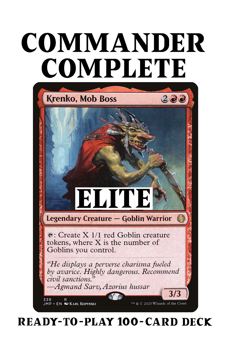 Krenko, Mob Boss ELITE Goblin Tribal Tokens MTG Custom Commander Deck Krenko, Mob Boss ELITE Goblin Tribal Tokens MTG Custom Commander Deck