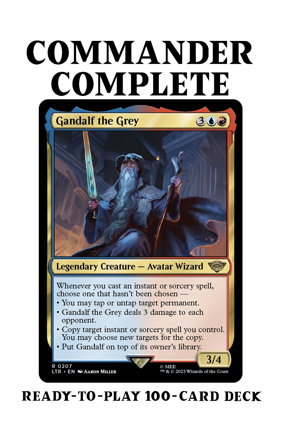 Gandalf the Grey LotR INSTANTS AND SORCERIES Magic MTG Custom Commande –  CommanderComplete