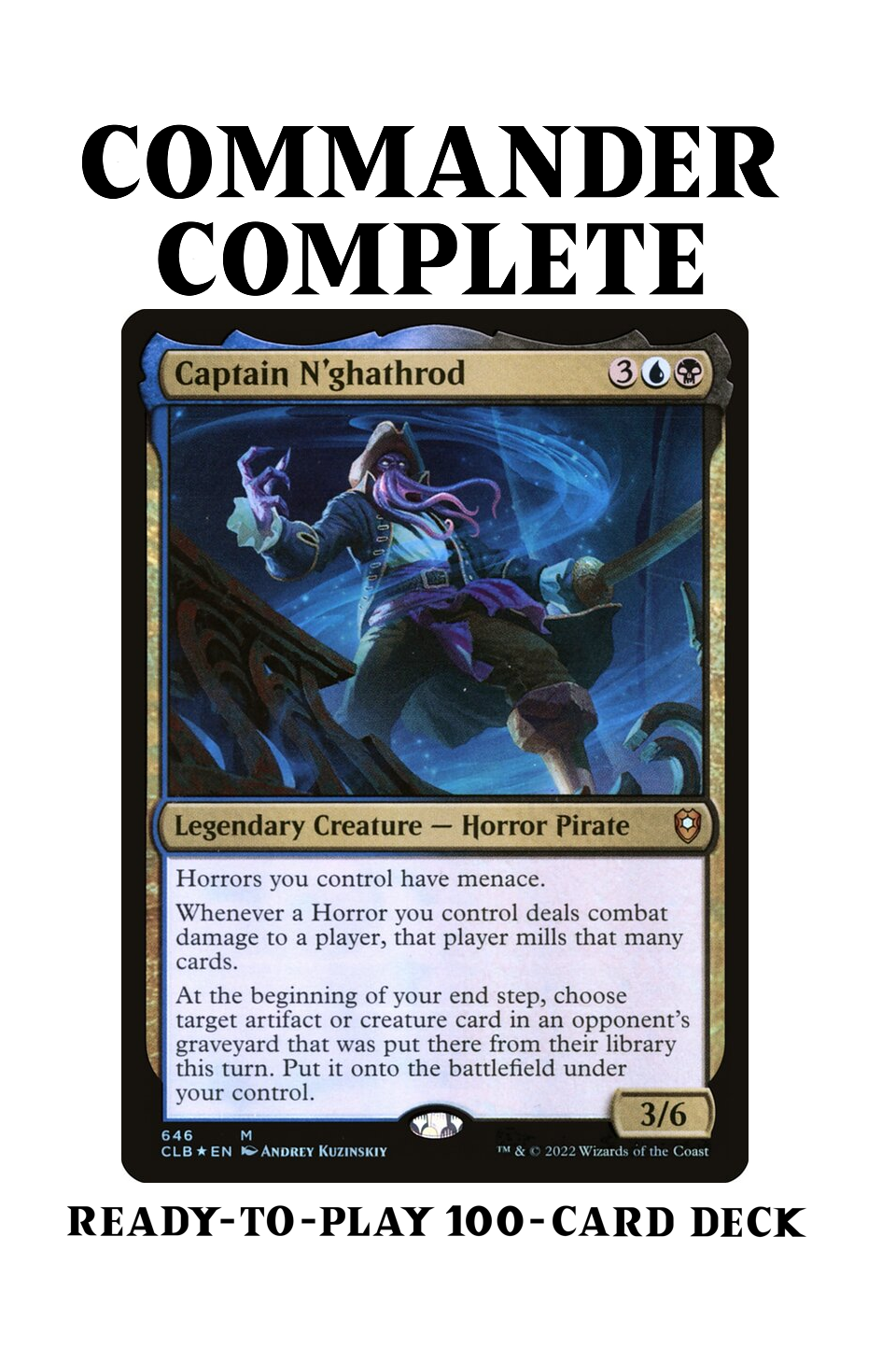 Captain N'ghathrod Horror Tribal Mill Magic MTG Commander Deck CommanderComplete Captain N'ghathrod Horror Tribal Mill Magic MTG Commander Deck CommanderComplete