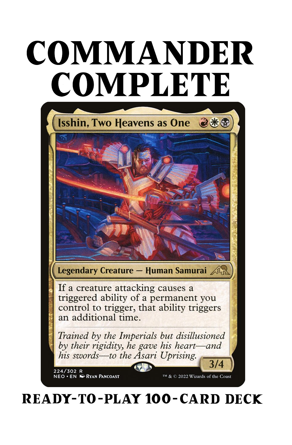 Isshin, Two Heavens as One SAMURAI Tribal Magic MTG Commander Deck CommanderComplete Isshin, Two Heavens as One SAMURAI Tribal Magic MTG Commander Deck CommanderComplete