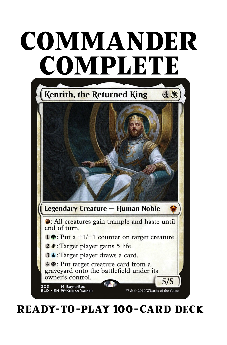 Kenrith, the Returned King Five-Color Control Combo Magic MTG Commander Deck