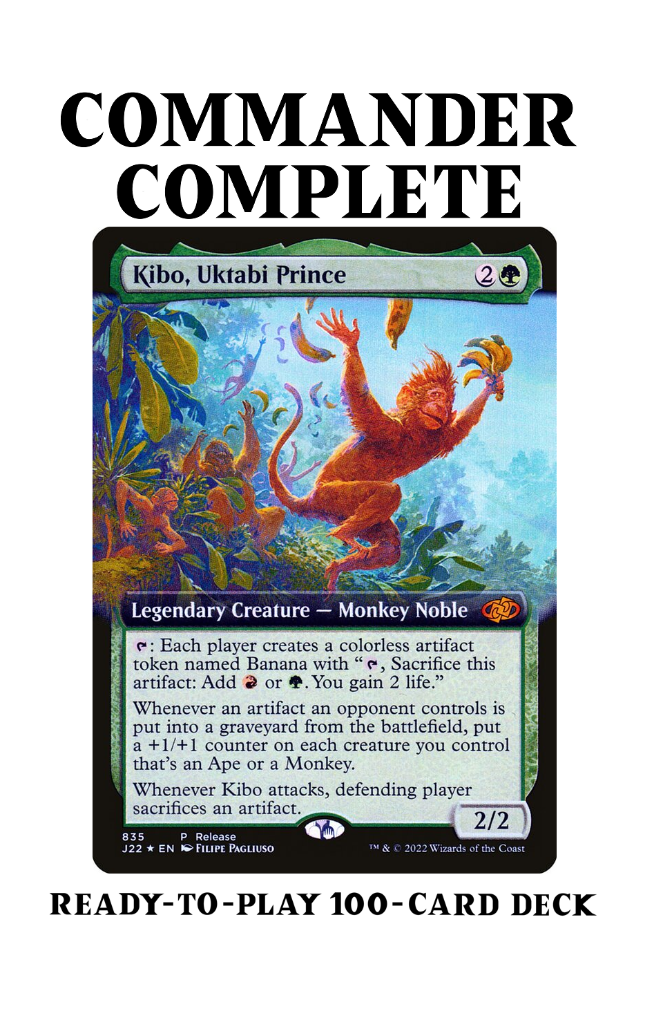 Kibo, Uktabi Prince Ape Monkey Tribal Artifact Destruction Magic MTG Commander Deck
