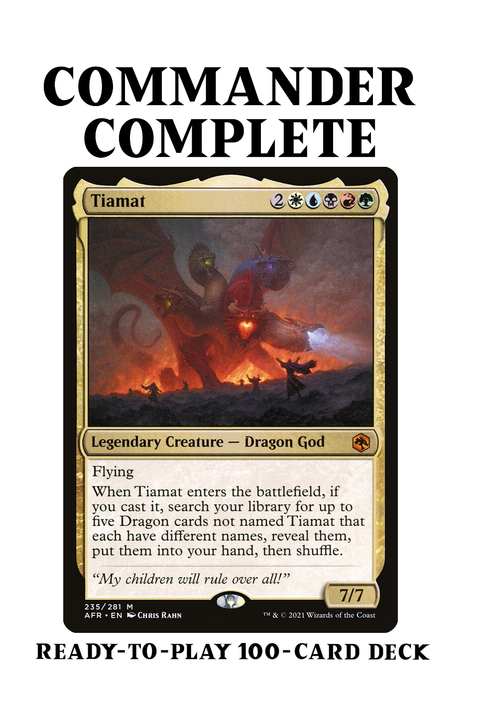 Tiamat Dragon Tribal Five-Color DnD Magic MTG Commander Deck CommanderComplete Tiamat Dragon Tribal Five-Color DnD Magic MTG Commander Deck CommanderComplete