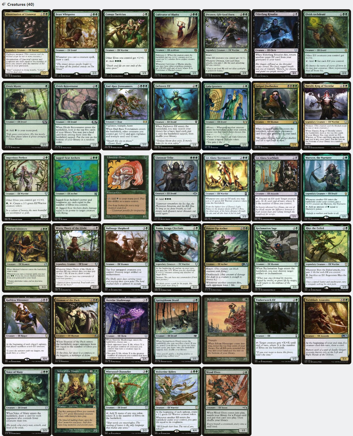 Lathril, Blade of the Elves Elf Tribal Tokens Magic MTG Commander Deck