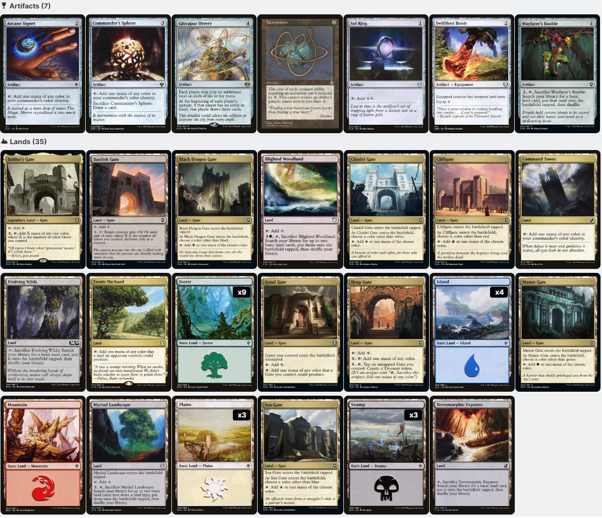 Kenrith, the Returned King Five-Color Control Combo Magic MTG Commander Deck