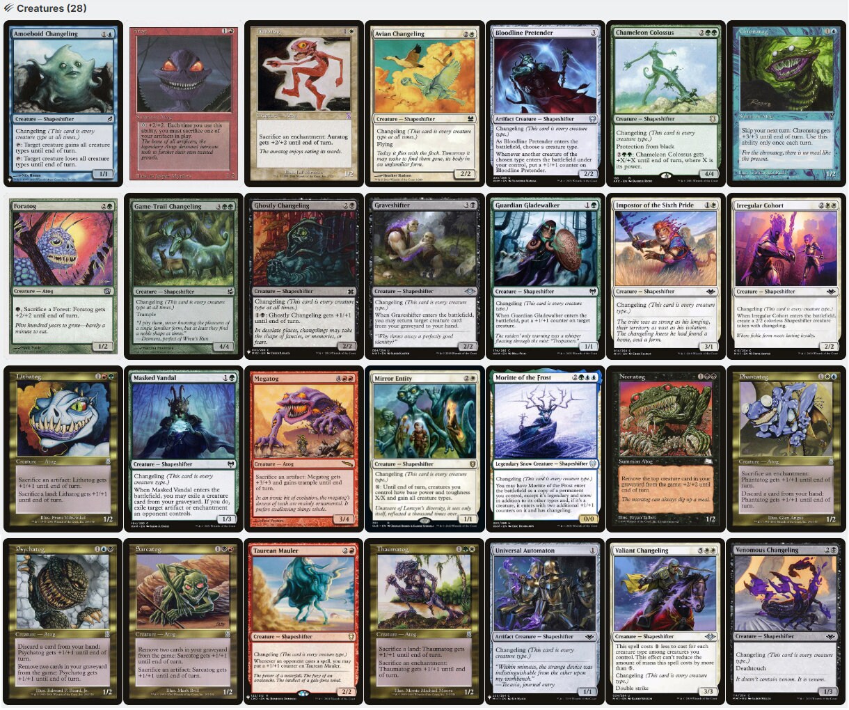 Atogatog Atog Tribal Changelings Sacrifice Magic MTG Commander Deck
