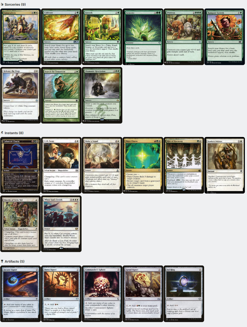 Rin and Seri, Inseparable Cats and Dogs Tribal Tokens Magic MTG Commander Deck