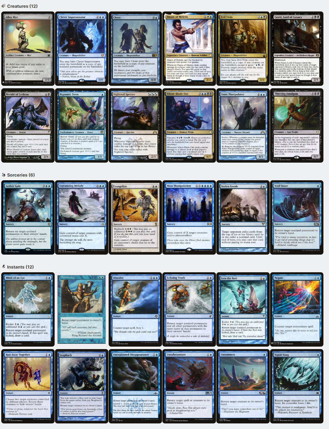 Sen Triplets Steal Theft Copy Bounce Magic MTG Commander Deck