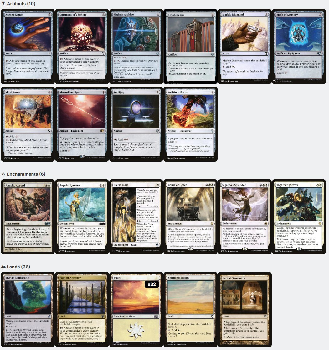 Giada, Font of Hope Angel Tribal Flying Magic MTG Commander Deck