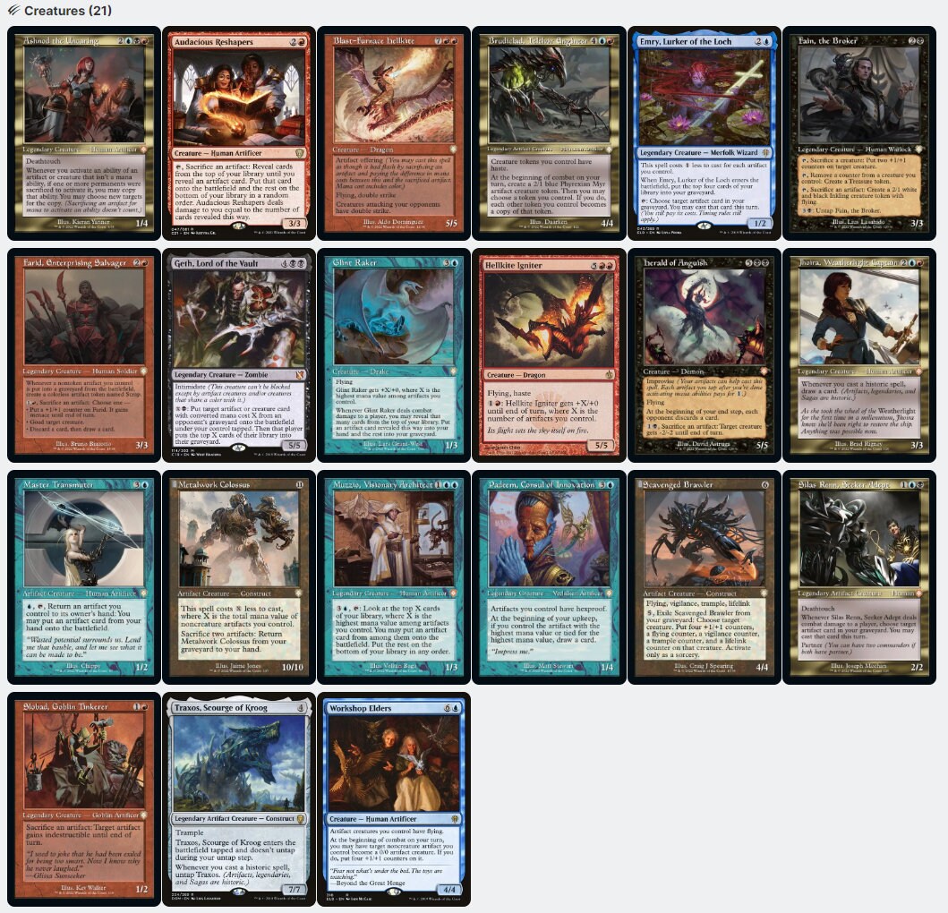 Mishra, Eminent One Copying Artifacts Affinity Metalcraft Magic MTG Commander Deck