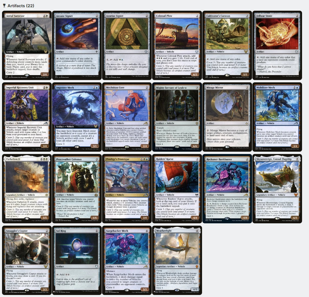 Shorikai, Genesis Engine  Vehicles Pilots Artifacts Magic MTG Commander Deck