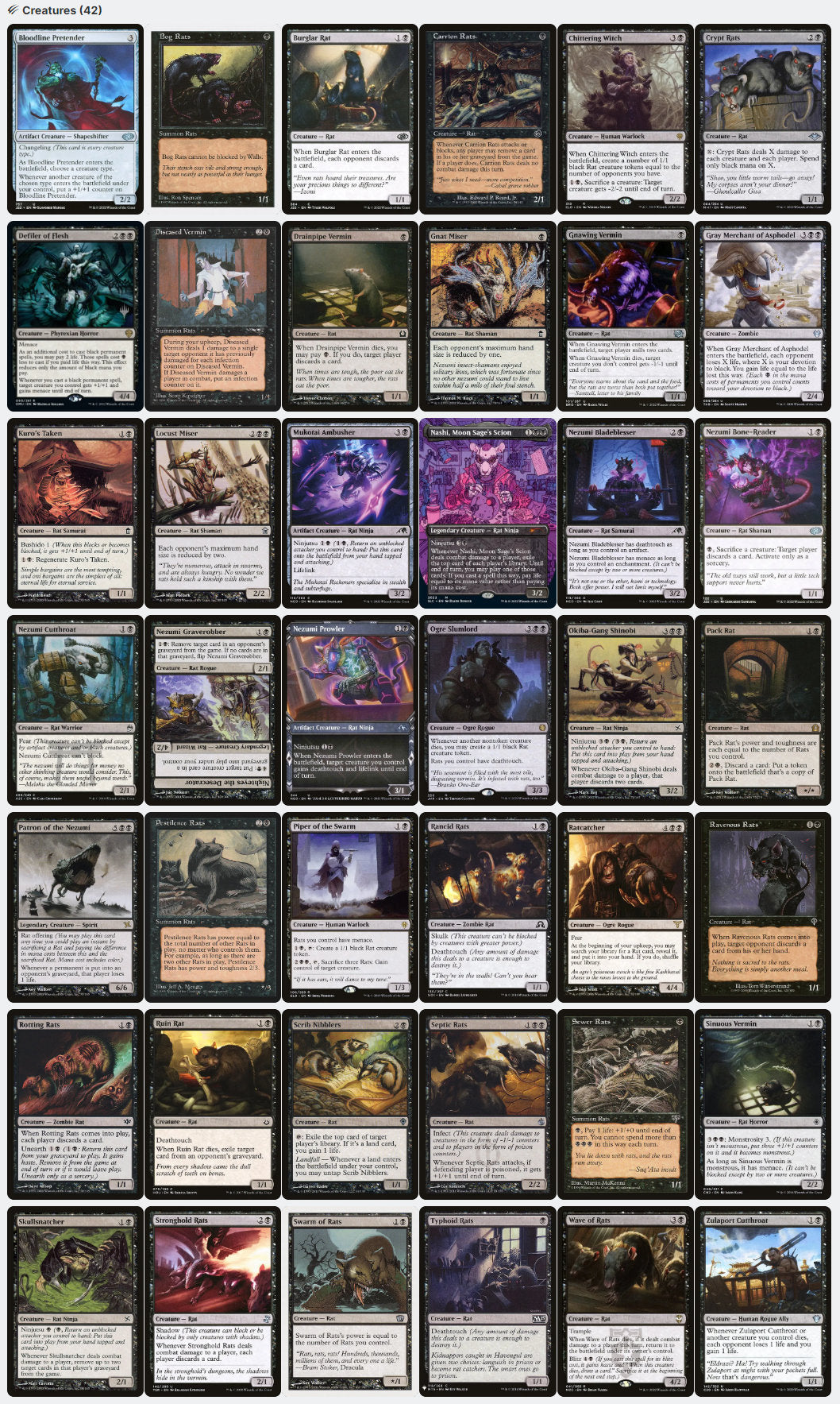 Marrow-Gnawer Rat Tribal Tokens Magic MTG Commander Deck