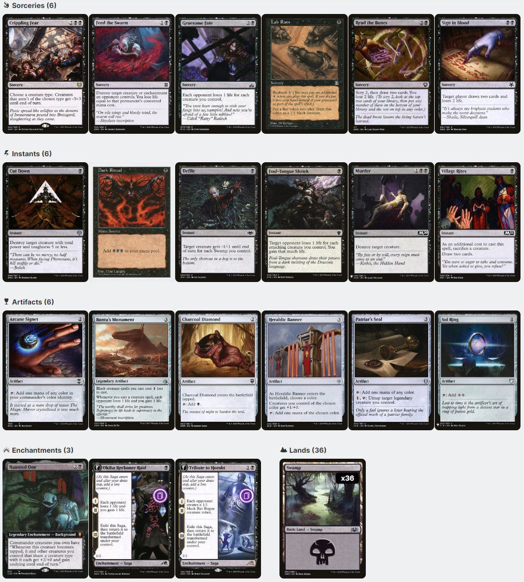 Marrow-Gnawer Rat Tribal Tokens Magic MTG Commander Deck