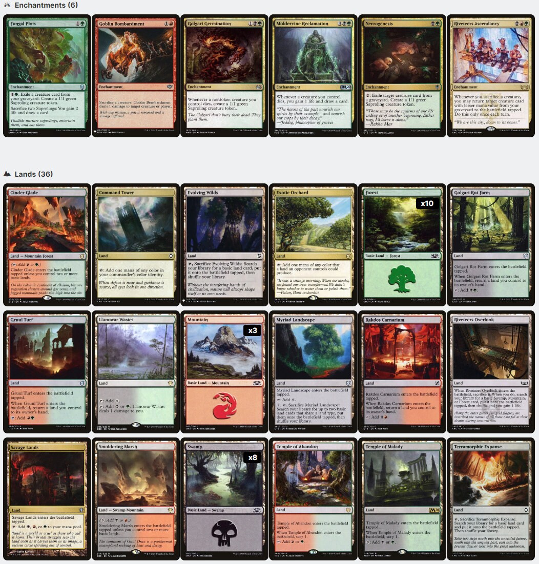 Slimefoot and Squee SAPROLING SACRIFICE Magic MTG Commander Deck