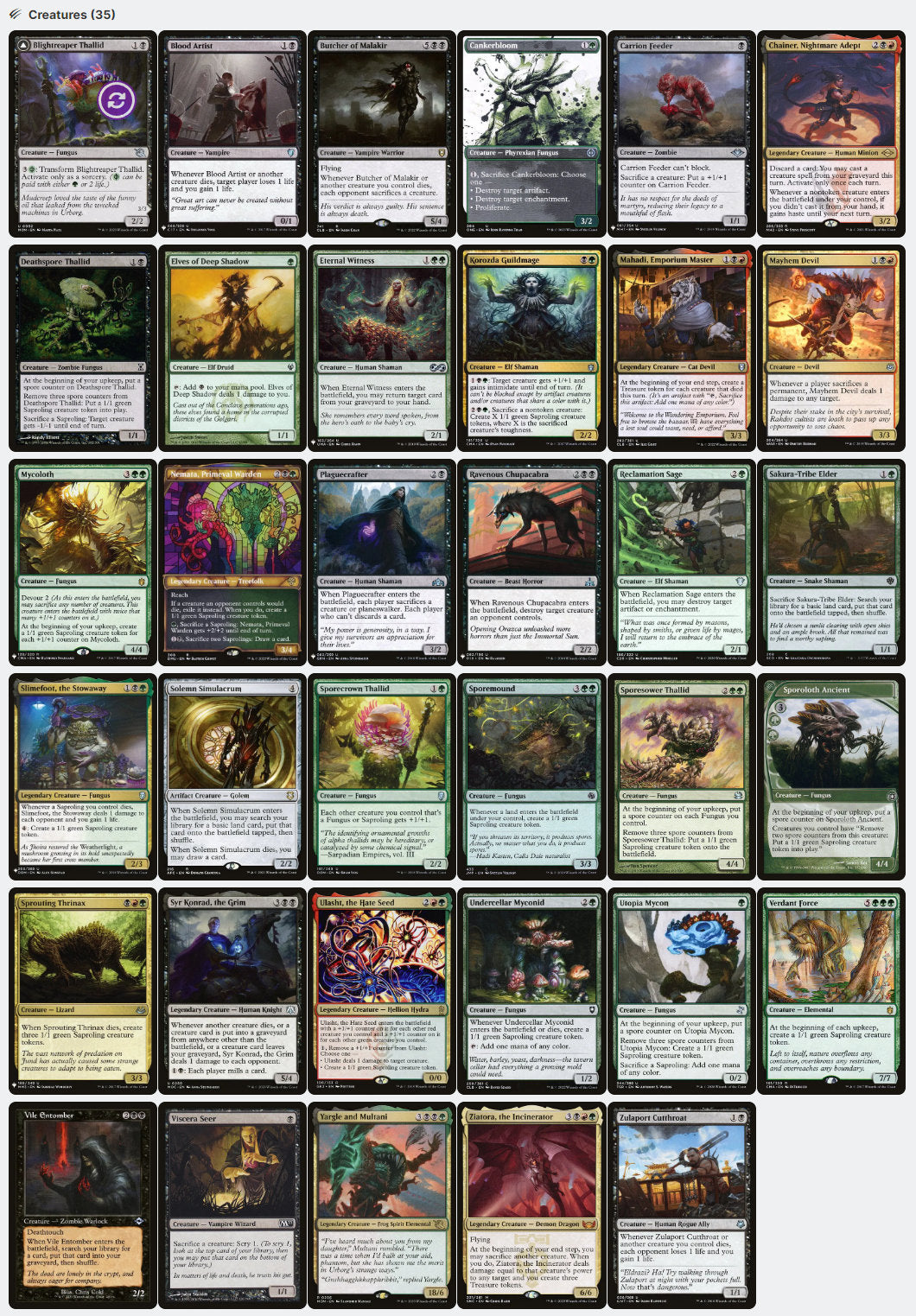 Slimefoot and Squee SAPROLING SACRIFICE Magic MTG Commander Deck