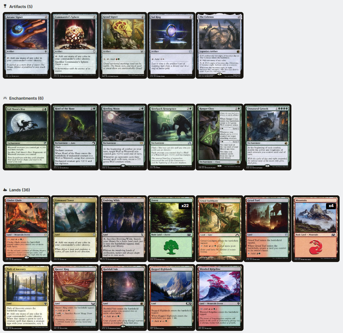 Tovolar, Dire Overlord Werewolves Werewolf Tribal Magic MTG Commander Deck