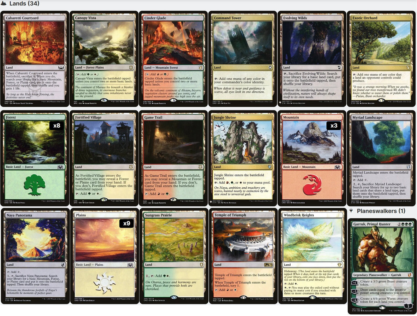 Jetmir, Nexus of Revels CREATURE TOKENS Cabaretti Naya Magic MTG Commander Deck