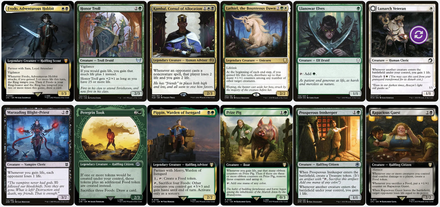 Bilbo, Birthday Celebrant LotR LIFEGAIN Magic MTG Custom Commander Deck
